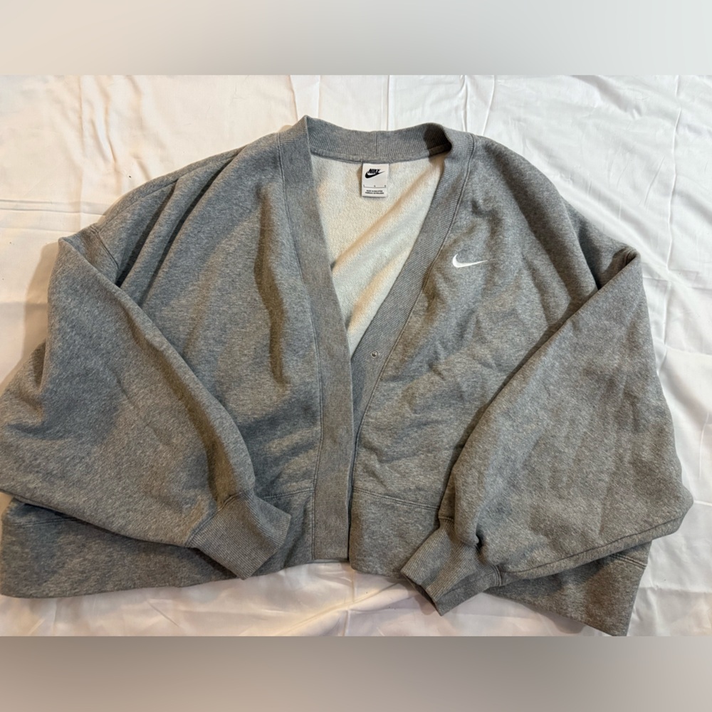 Nike Perfect Fleece Gray Open Cardigan